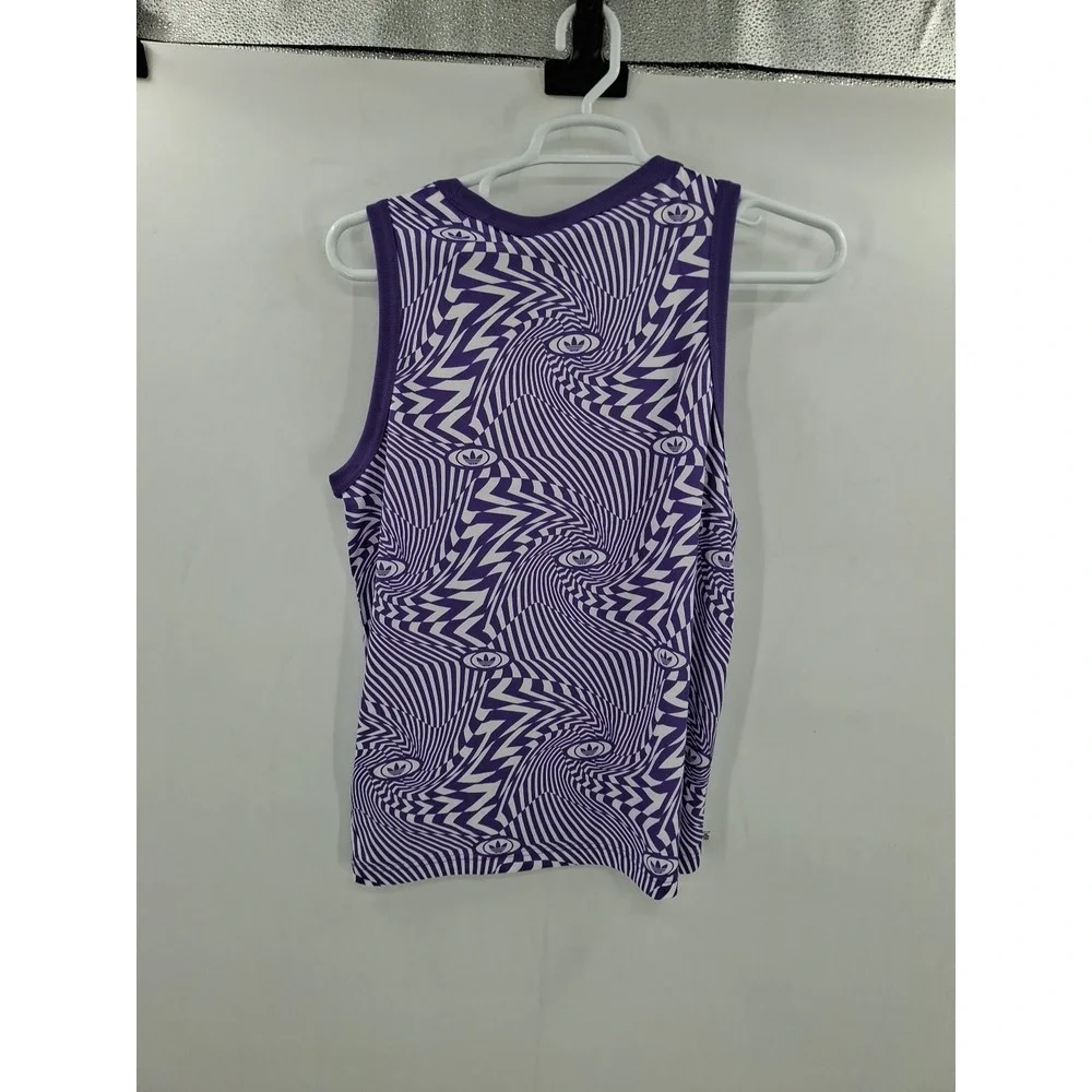 ADIDAS ORIGINALS Vortex Print Tank In Purple/White Small‎